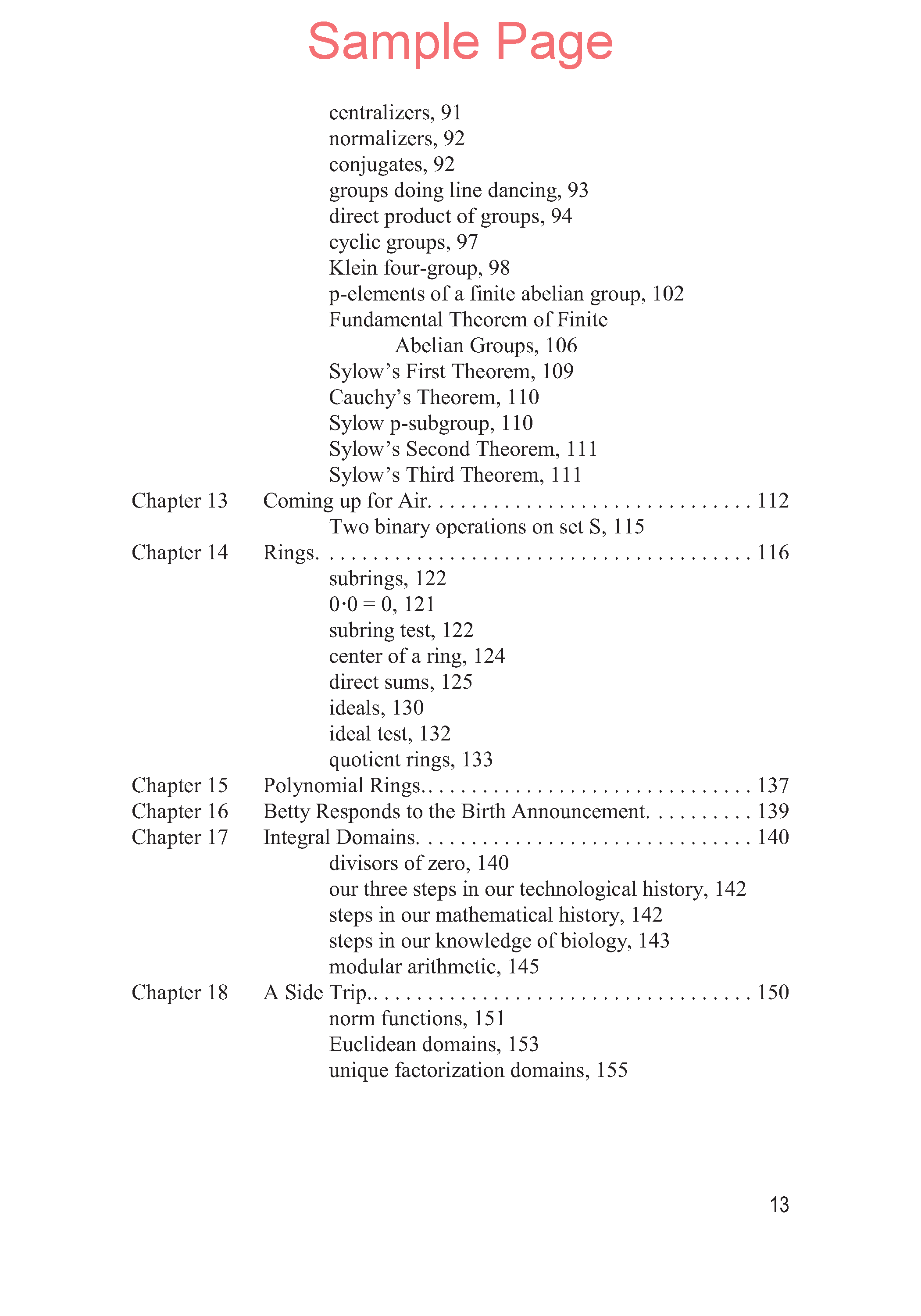 Life of Fred: Abstract Algebra