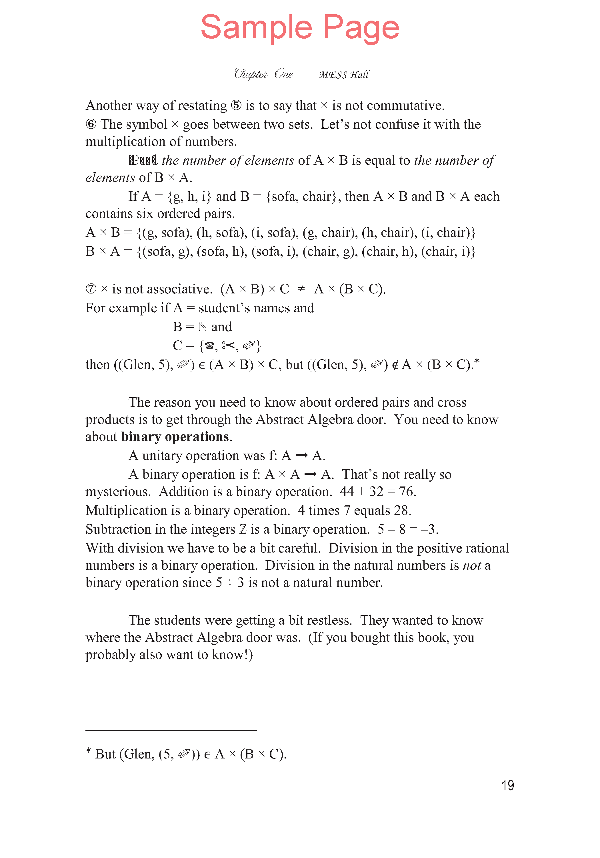 Life of Fred: Abstract Algebra