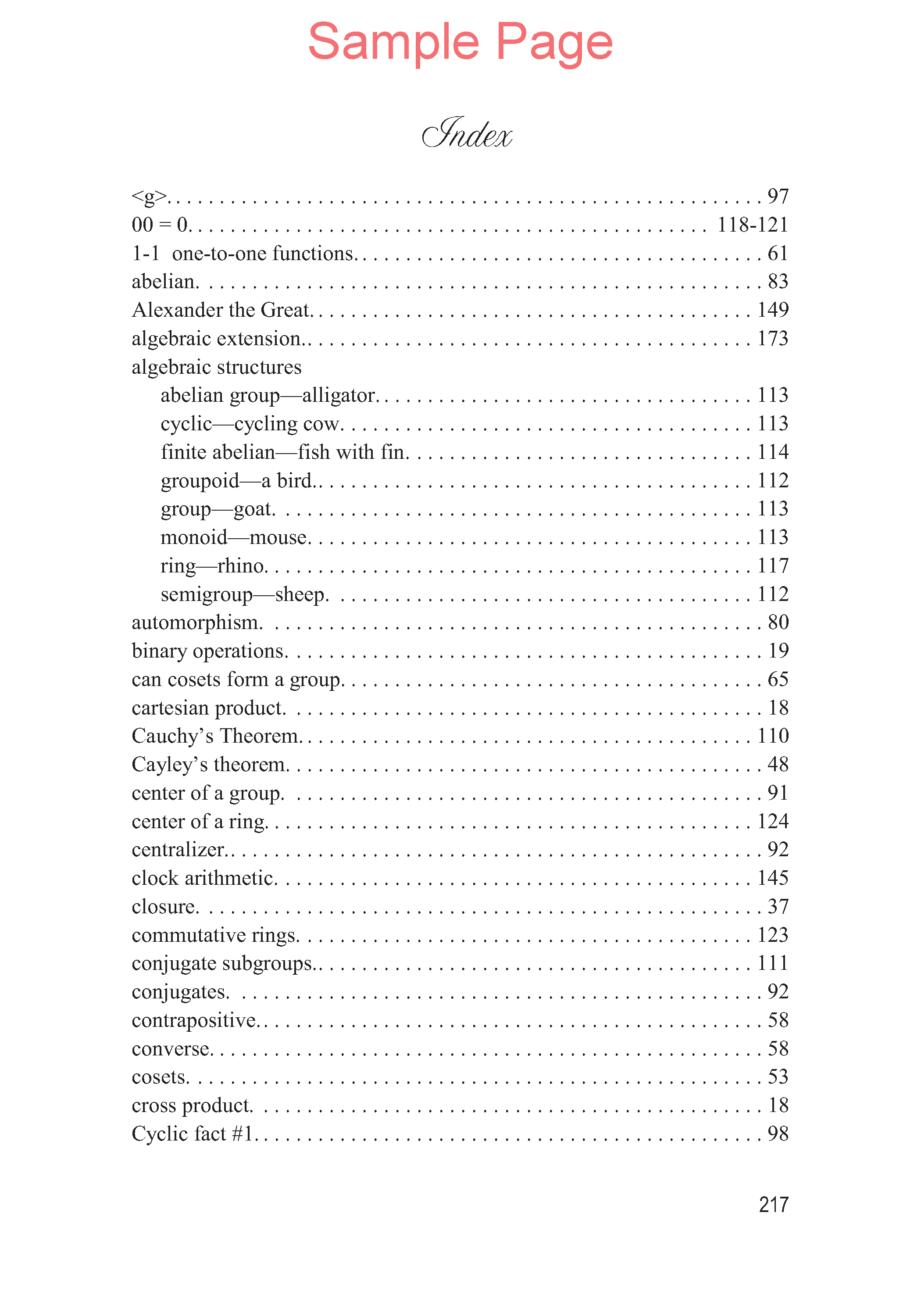 Life of Fred: Abstract Algebra
