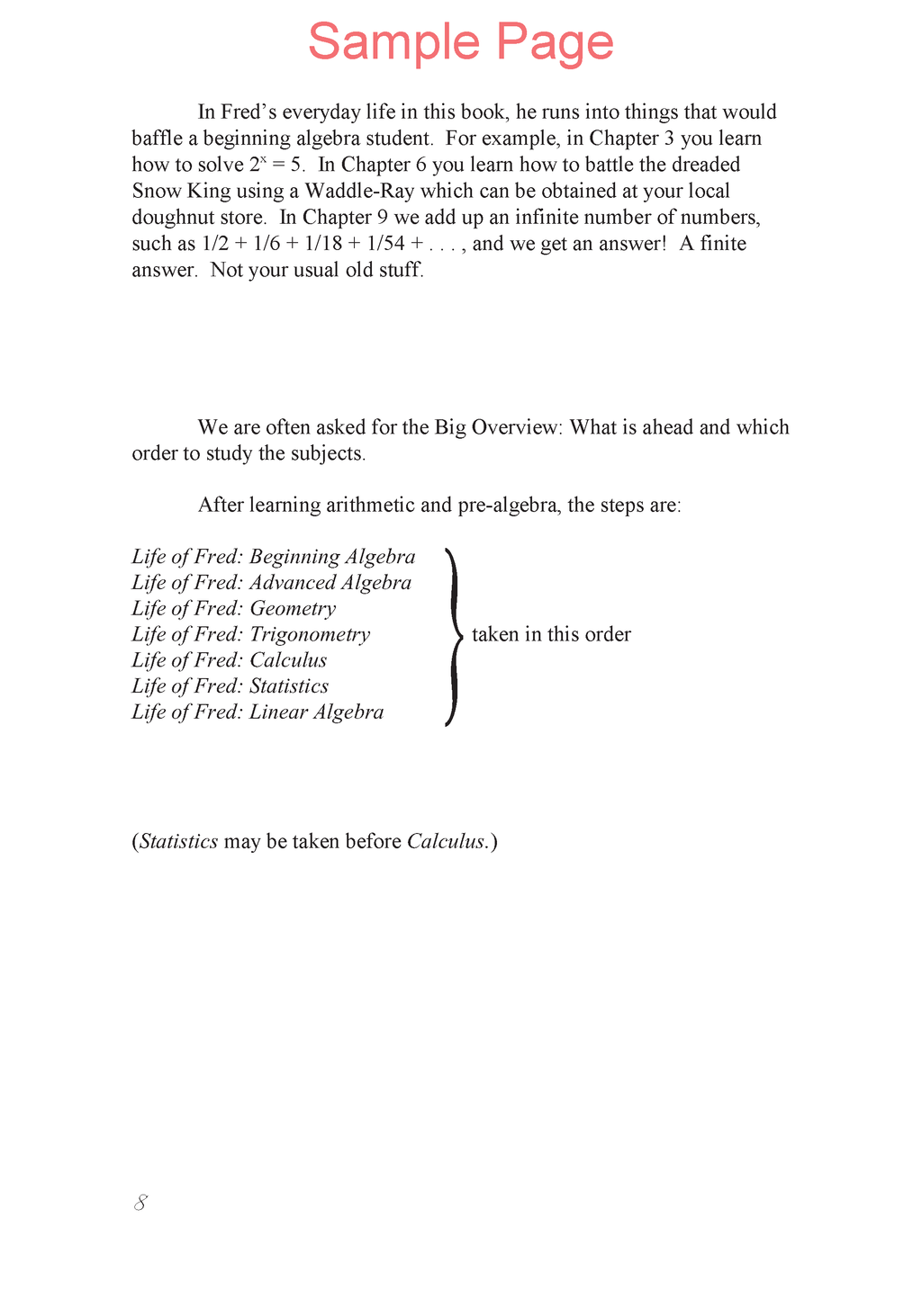 Life of Fred: Advanced Algebra Expanded Edition