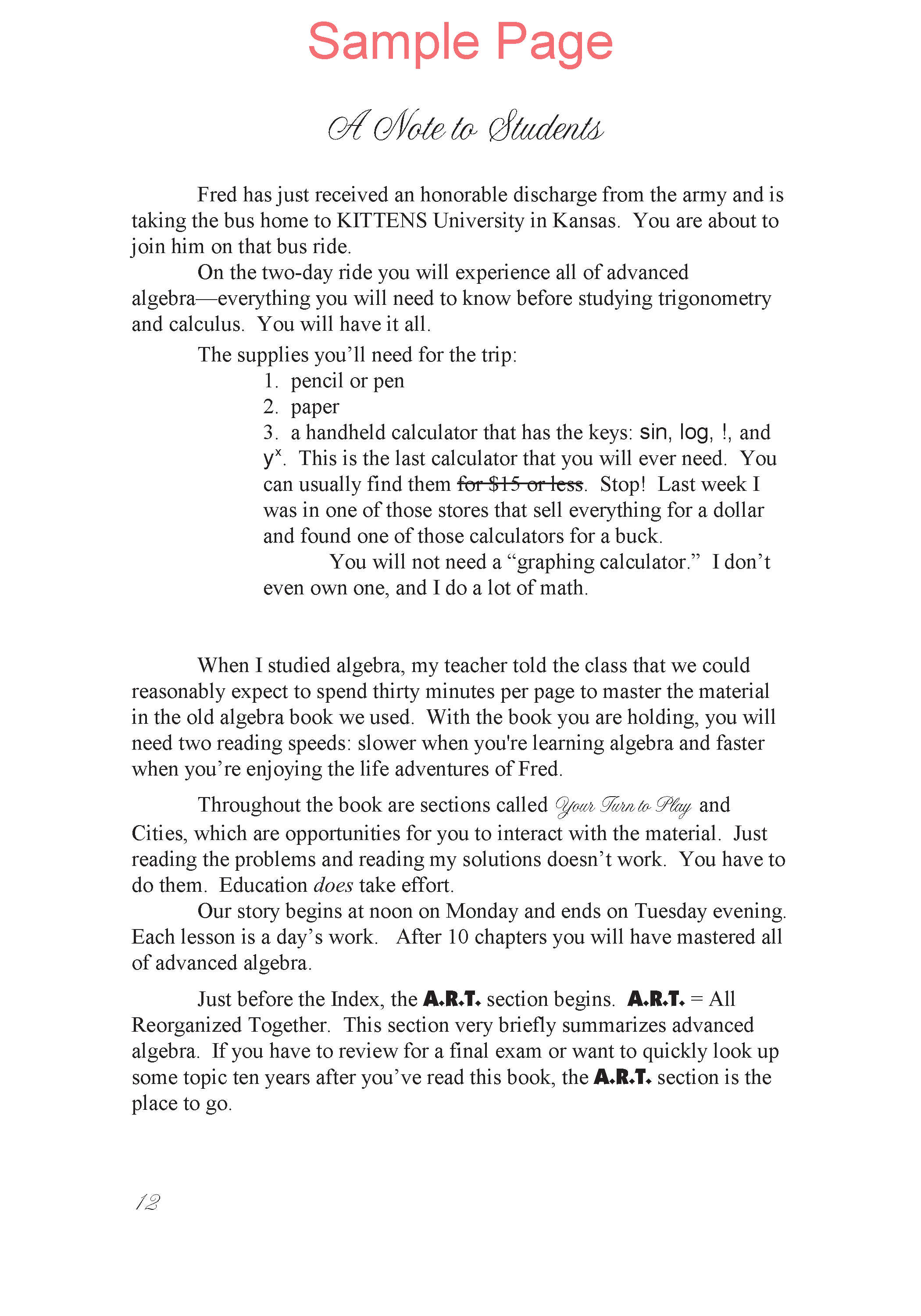 Life of Fred: Advanced Algebra Expanded Edition