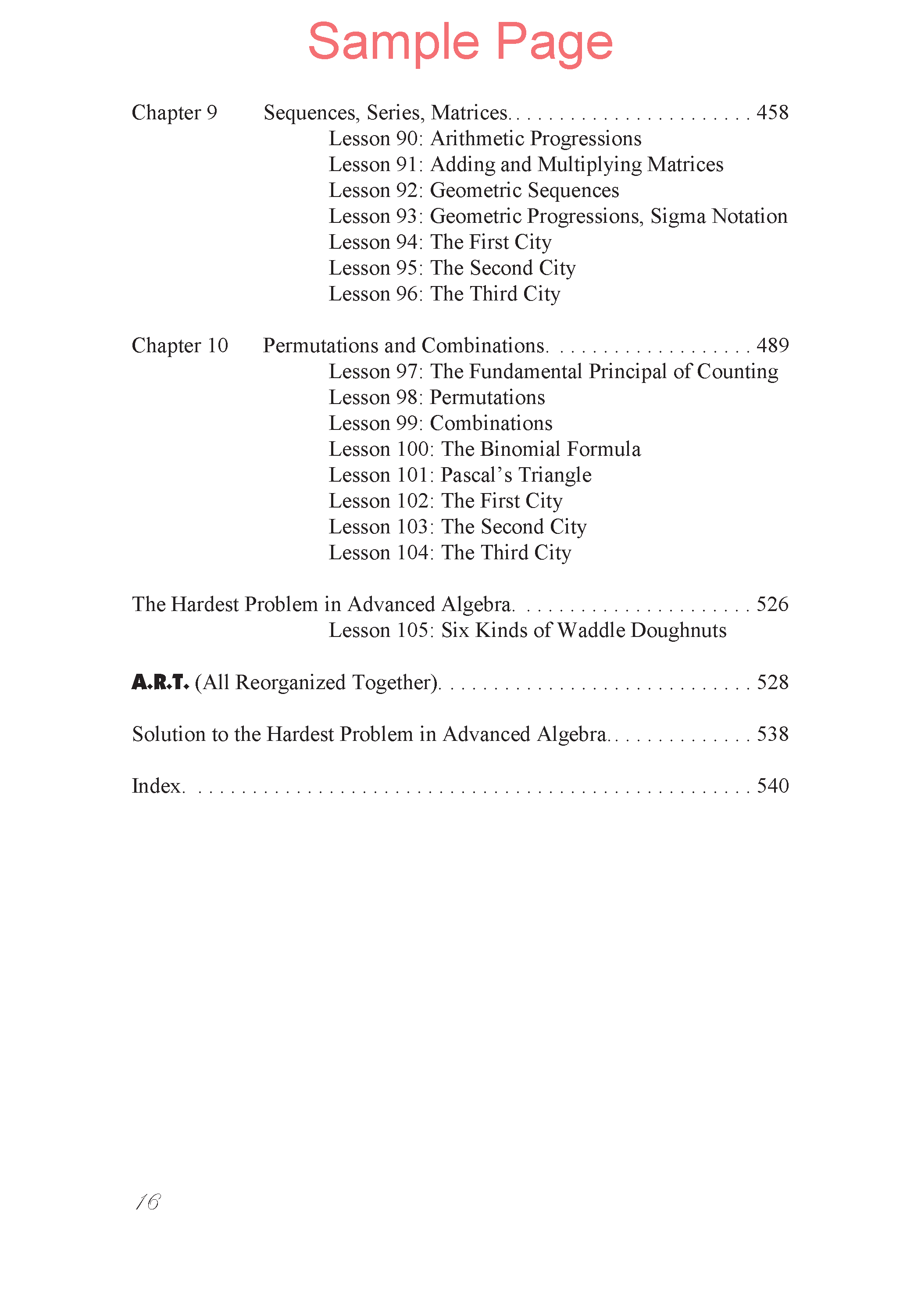 Life of Fred: Advanced Algebra Expanded Edition