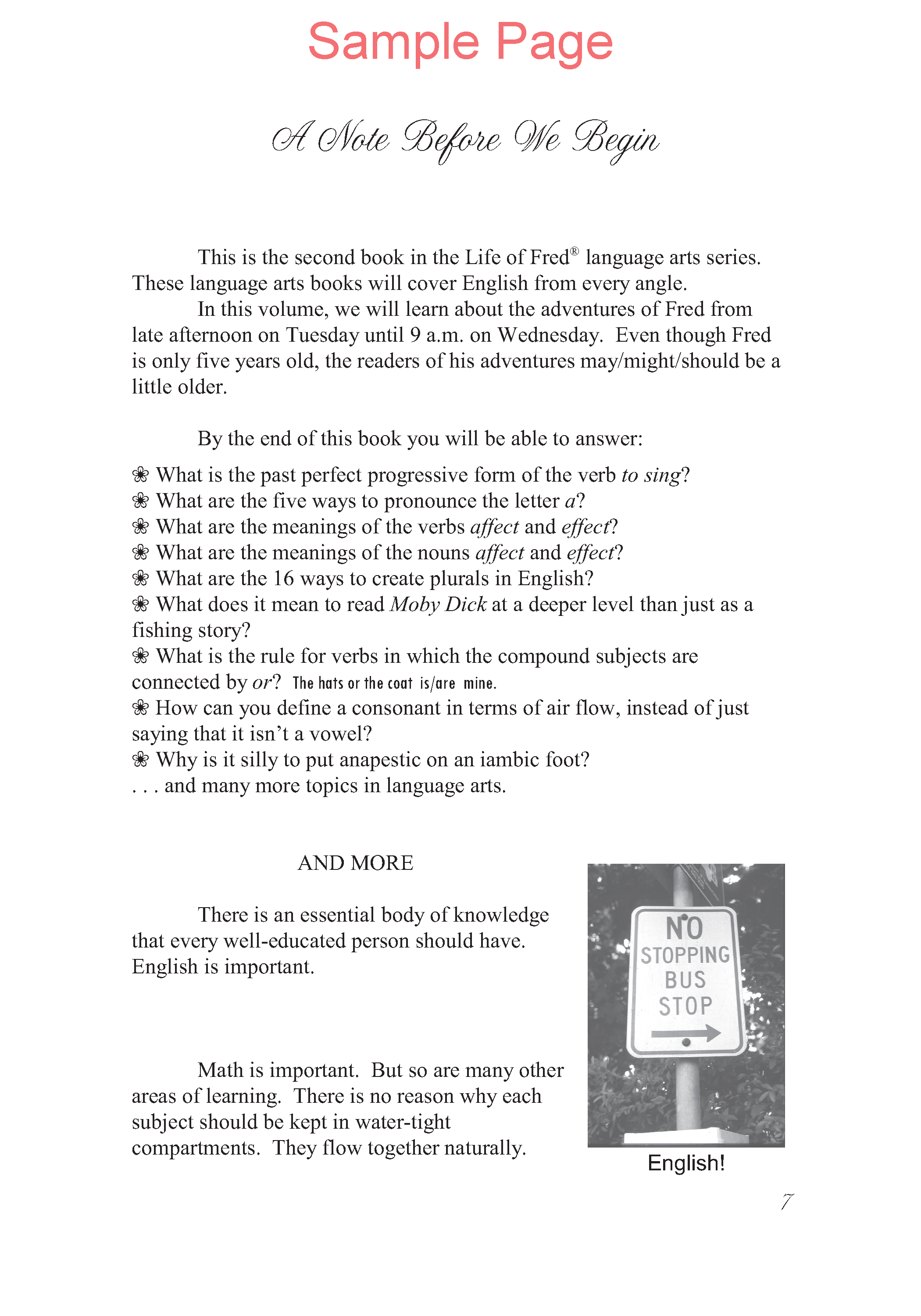 Life of Fred: Begin Teaching