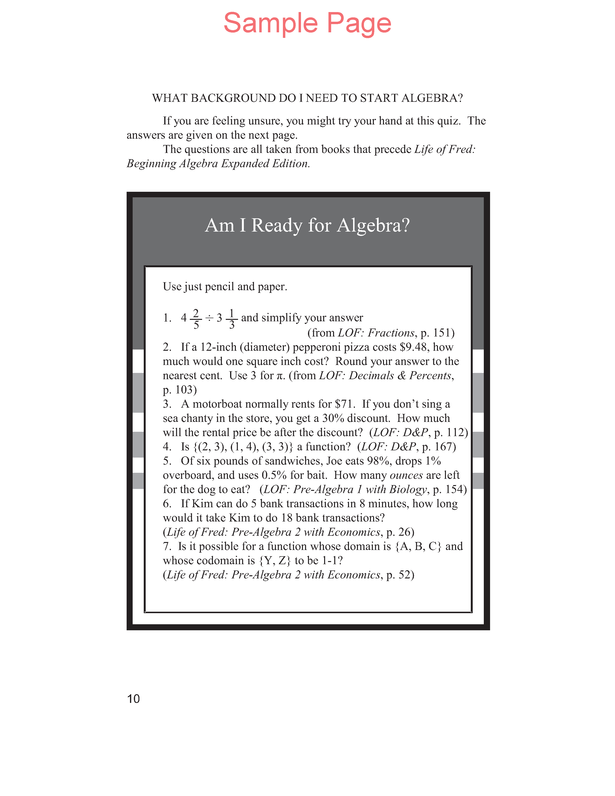 Life of Fred: Beginning Algebra Expanded Edition