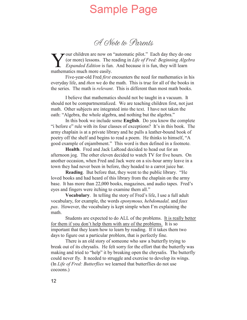 Life of Fred: Beginning Algebra Expanded Edition