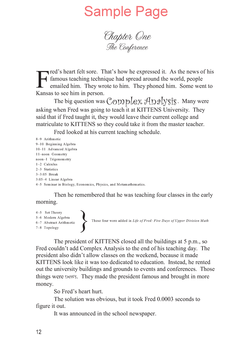 Life of Fred: Complex Analysis