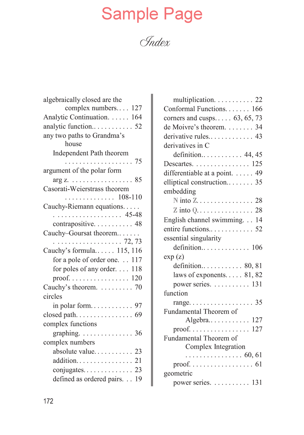 Life of Fred: Complex Analysis