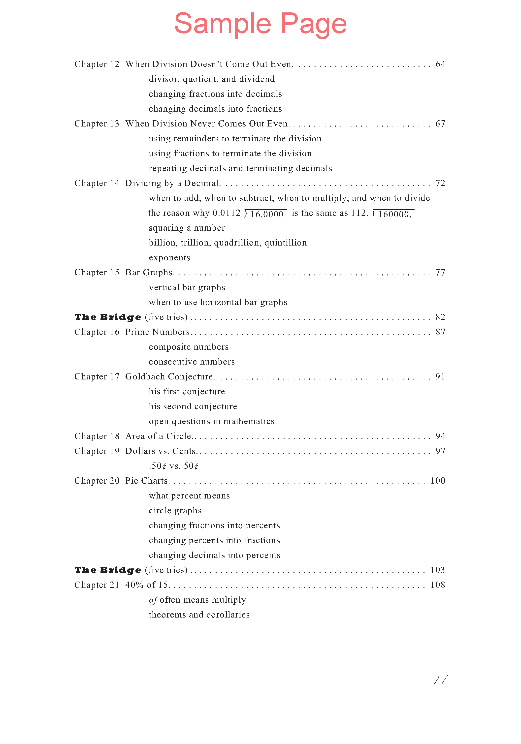 Life of Fred: Decimals and Percents