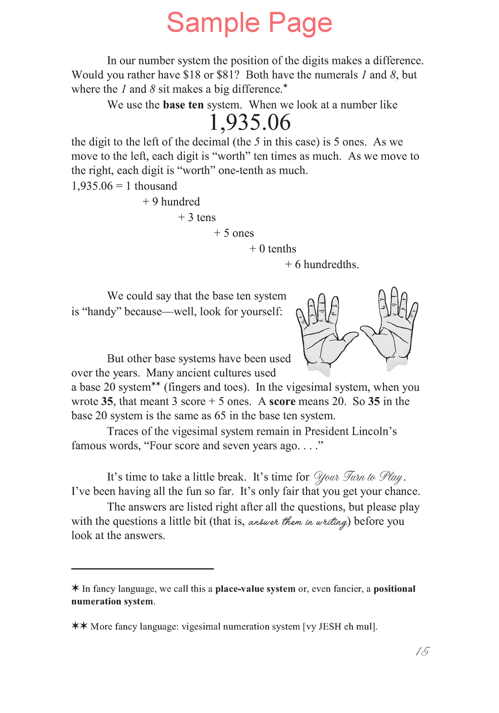 Life of Fred: Decimals and Percents