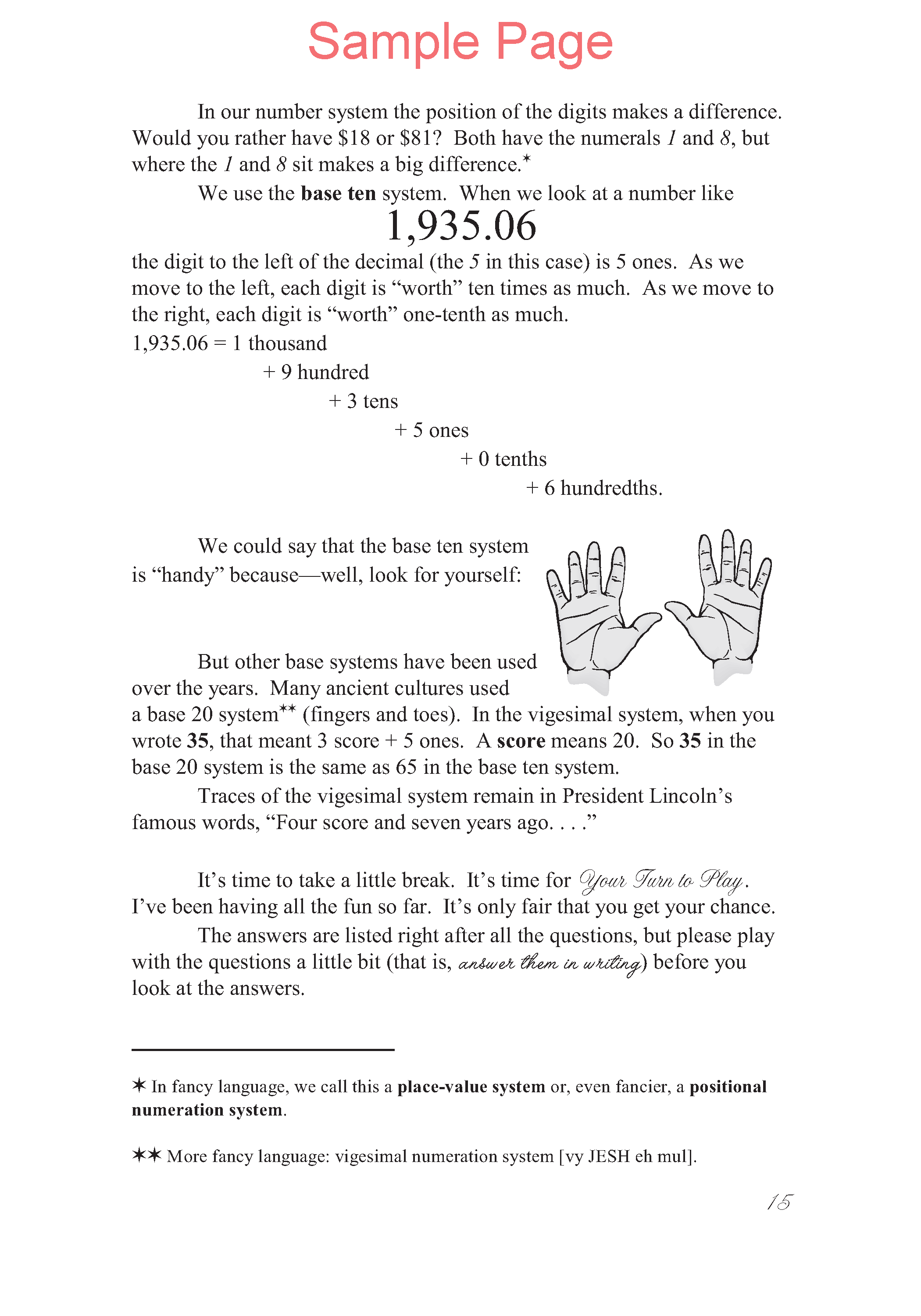 Life of Fred: Decimals and Percents