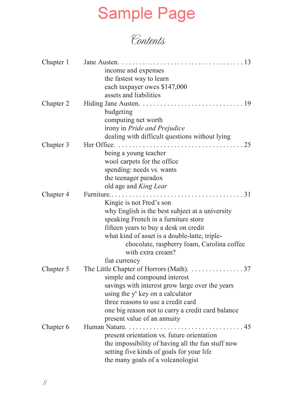 Life of Fred: Financial Choices