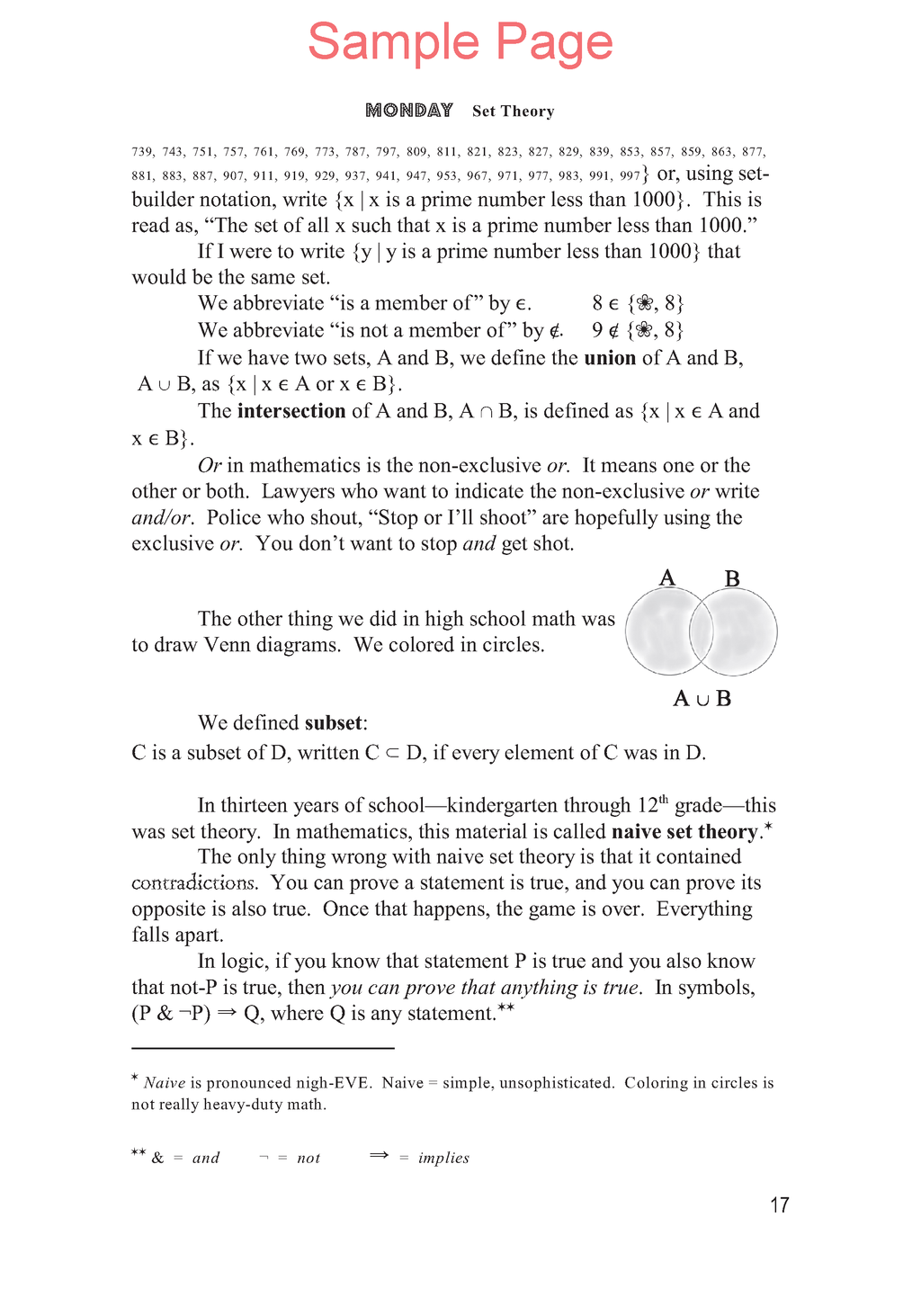 Life of Fred: Five Days of Upper Division Math