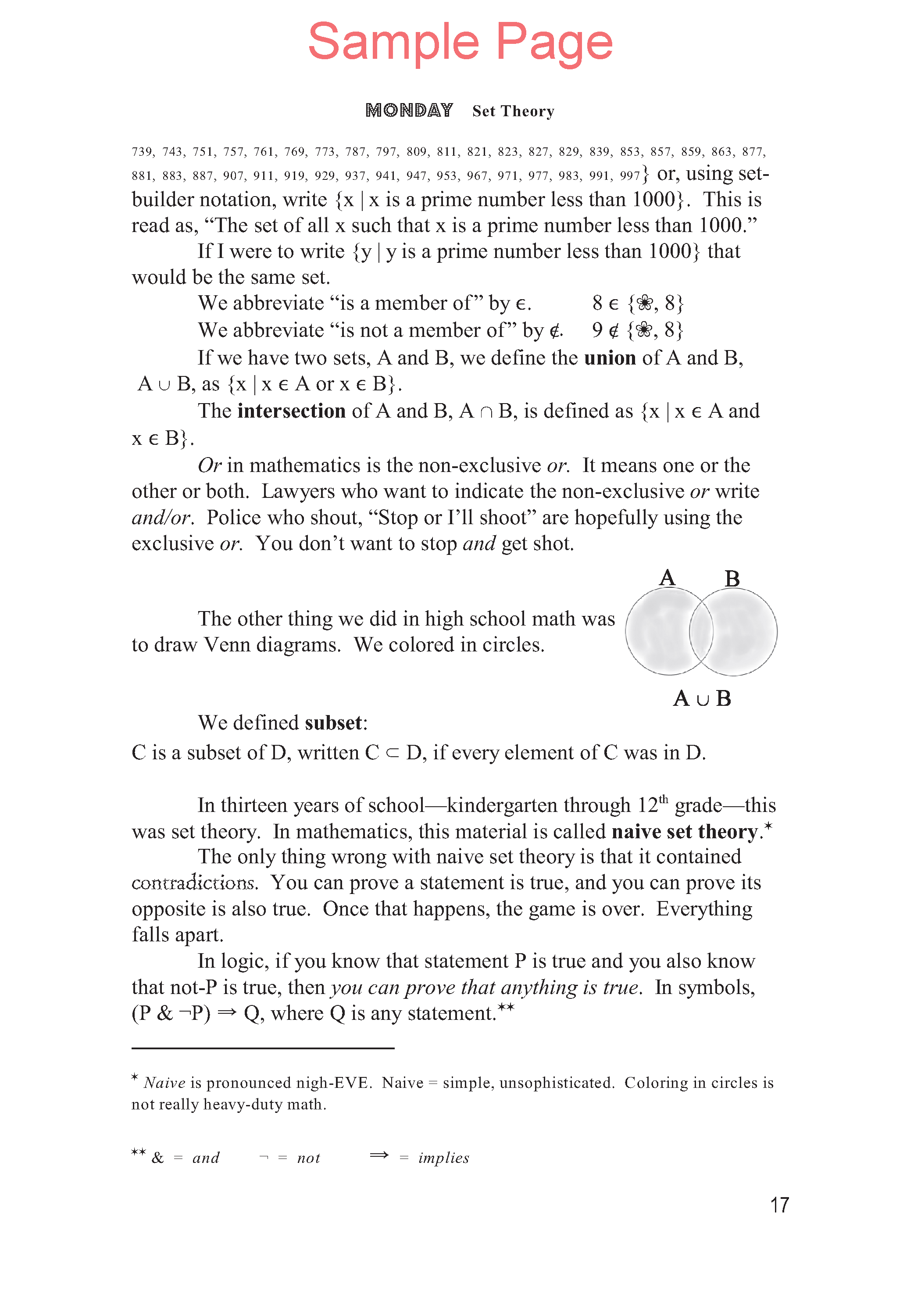 Life of Fred: Five Days of Upper Division Math