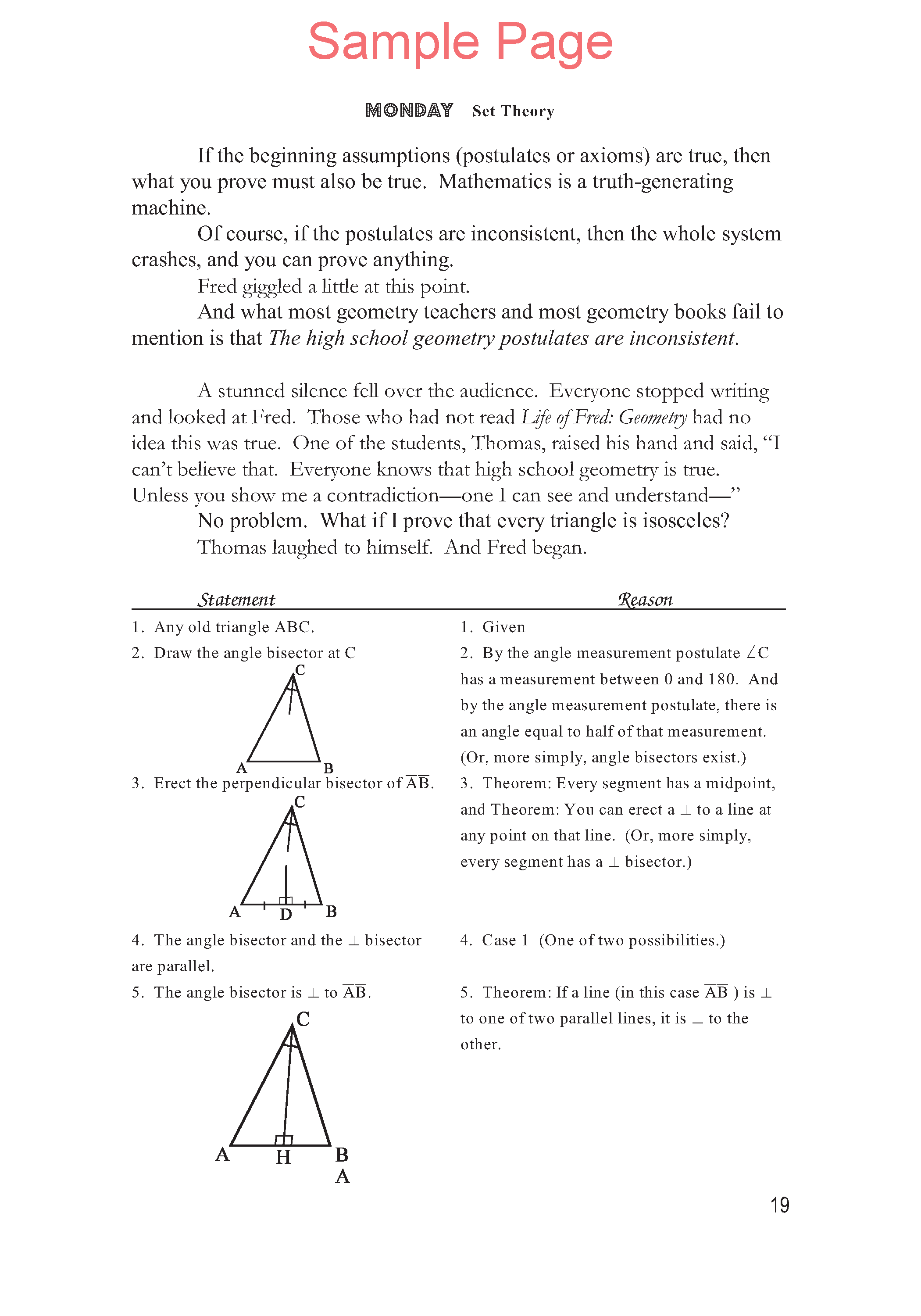 Life of Fred: Five Days of Upper Division Math