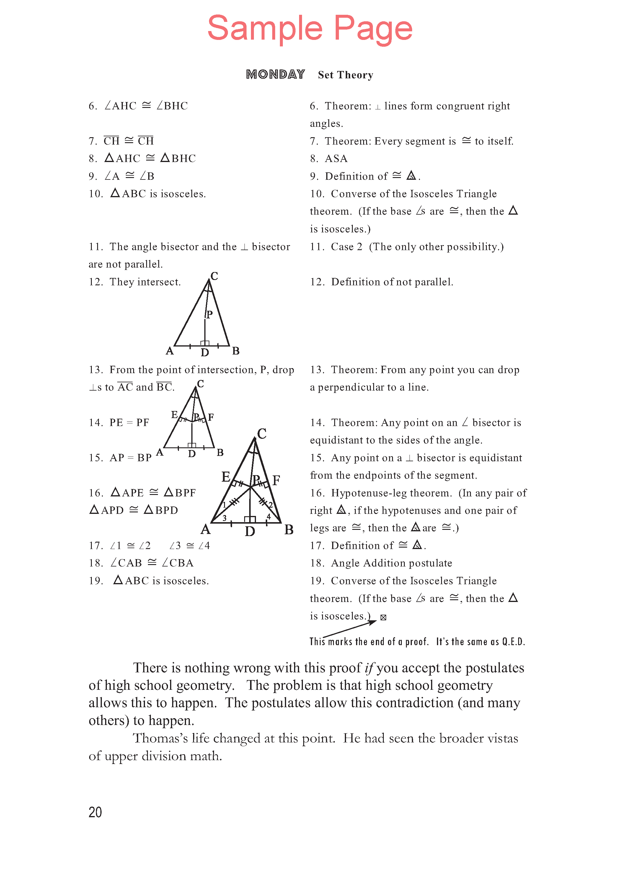 Life of Fred: Five Days of Upper Division Math