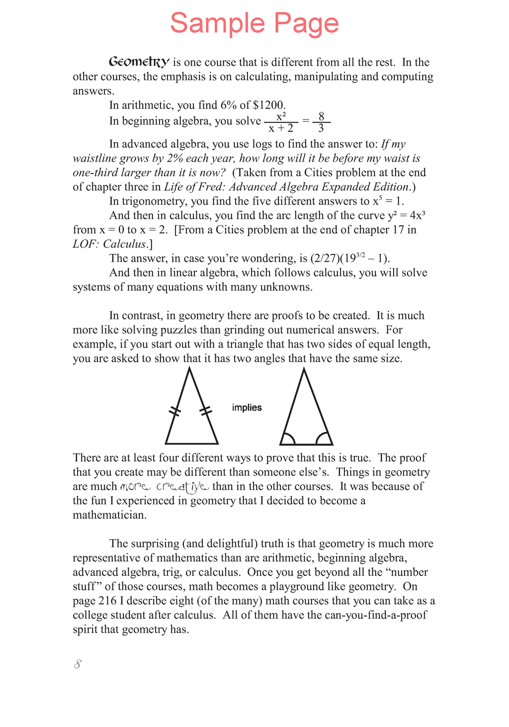 Life of Fred: Geometry Expanded Edition
