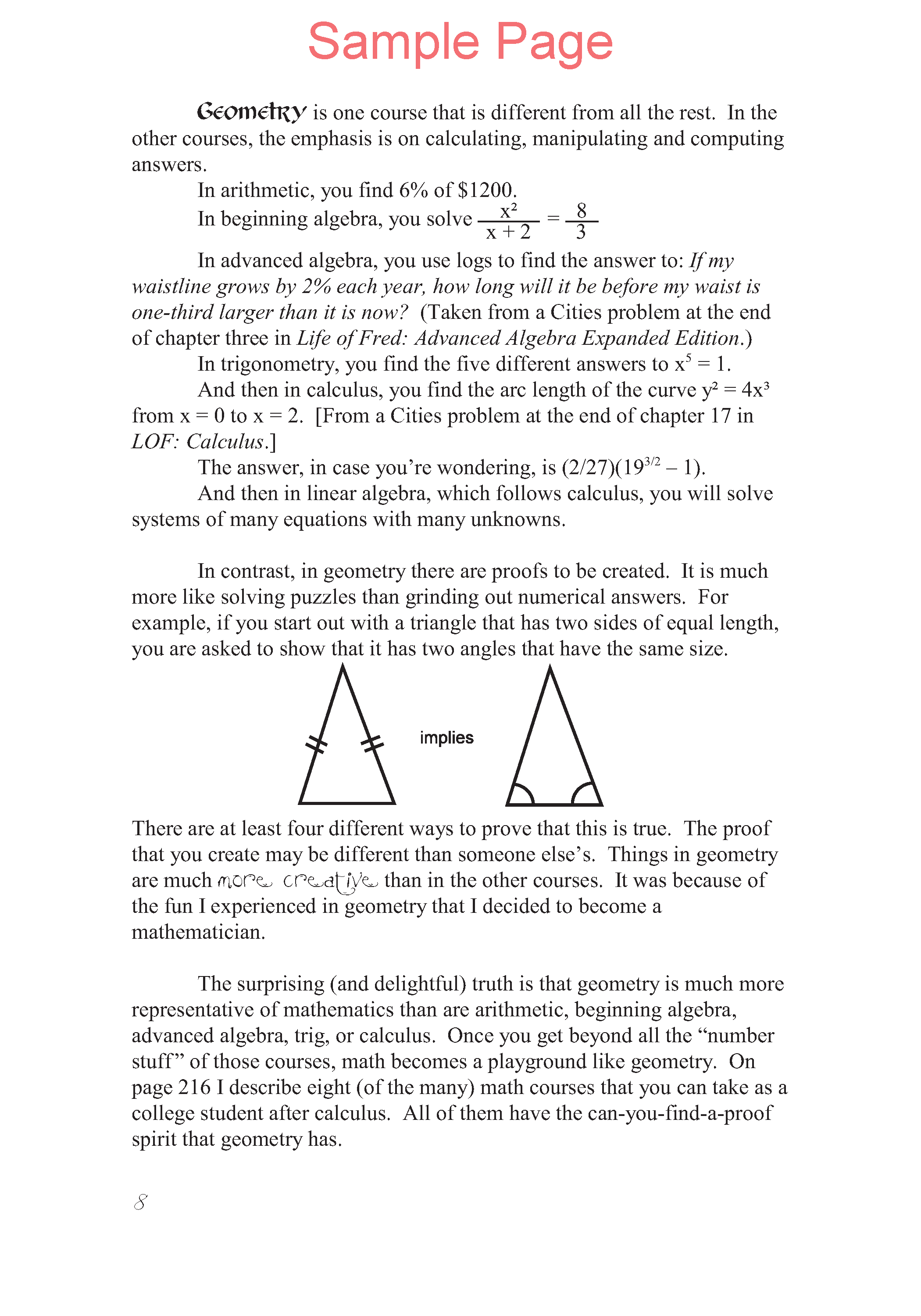 Life of Fred: Geometry Expanded Edition