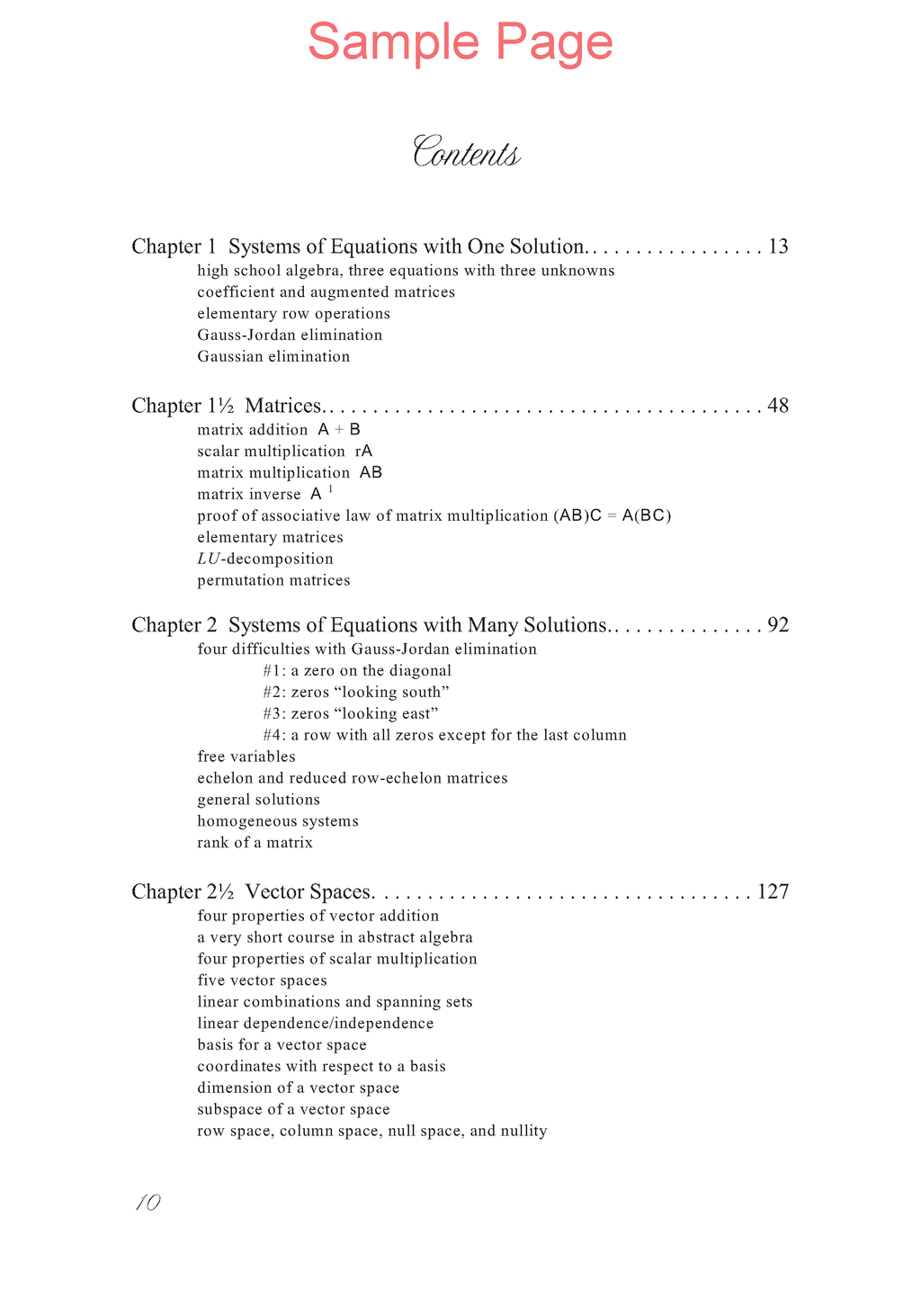 Life of Fred: Linear Algebra Expanded Edition