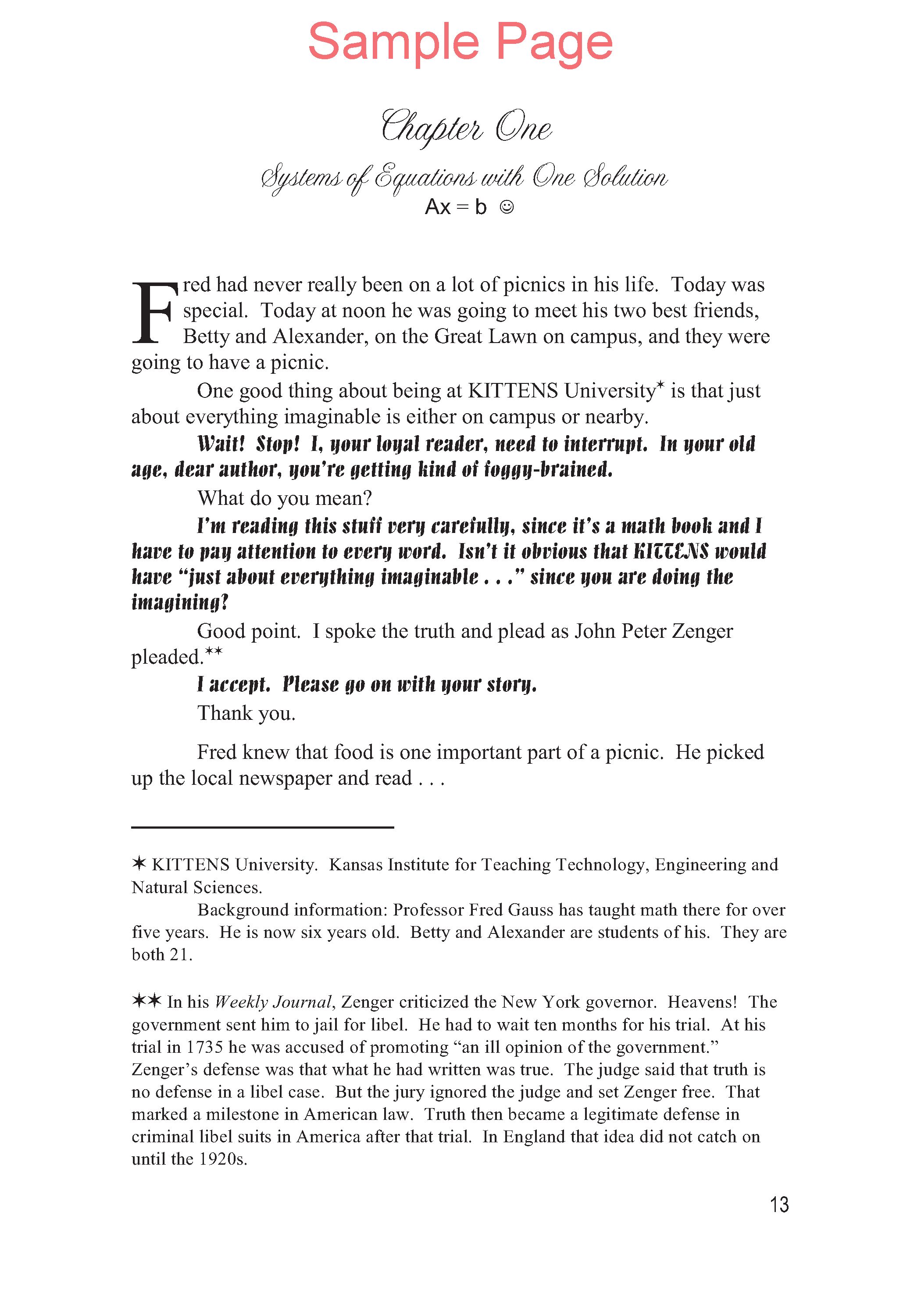 Life of Fred: Linear Algebra Expanded Edition