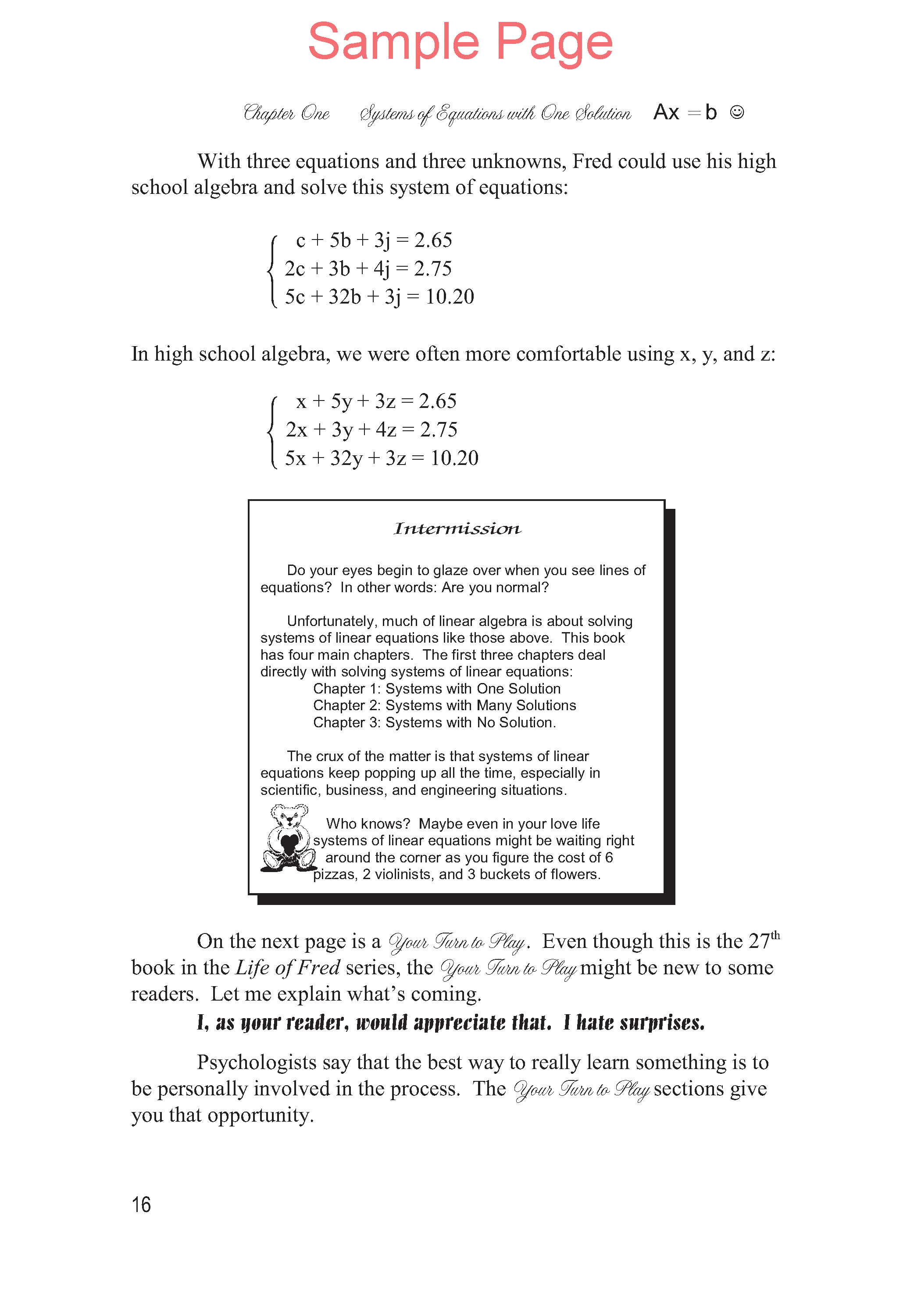 Life of Fred: Linear Algebra Expanded Edition