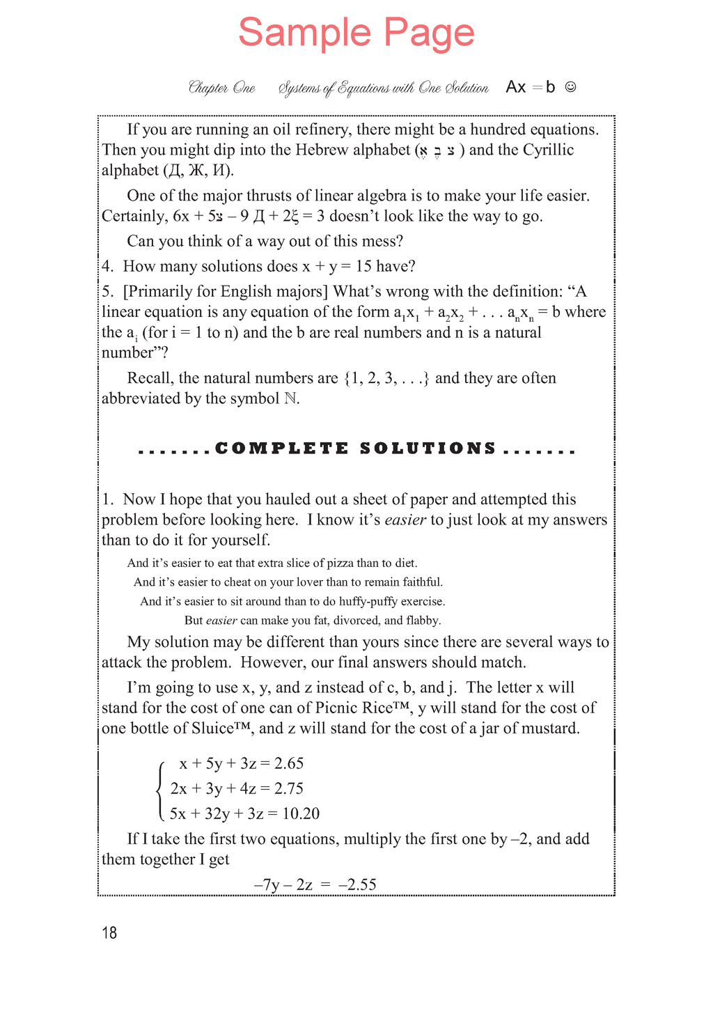Life of Fred: Linear Algebra Expanded Edition