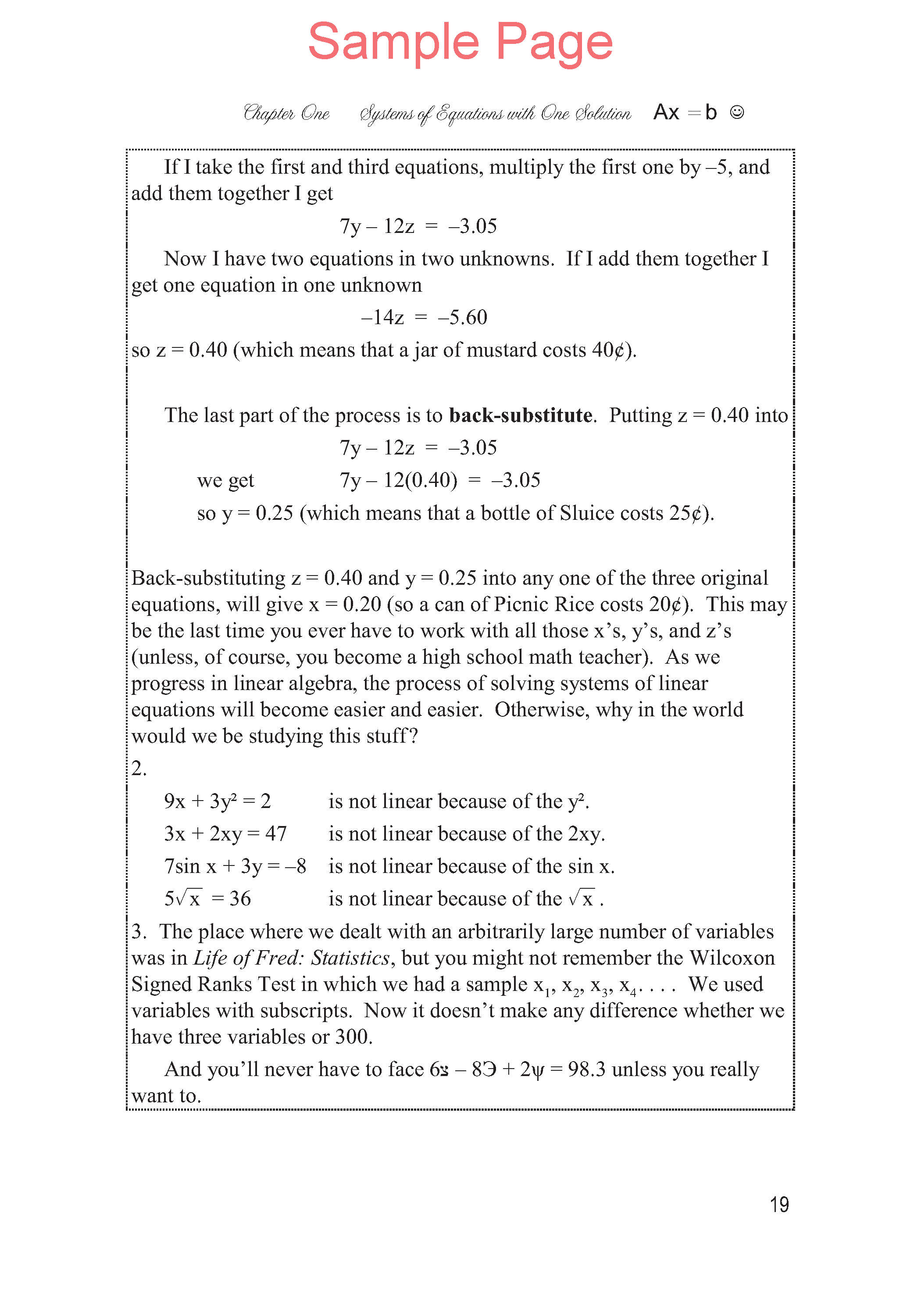 Life of Fred: Linear Algebra Expanded Edition
