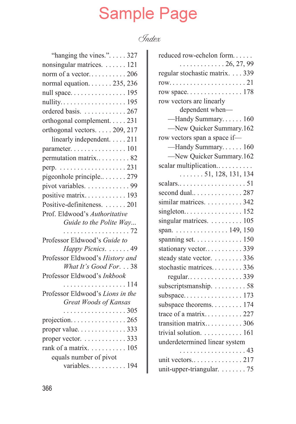Life of Fred: Linear Algebra Expanded Edition