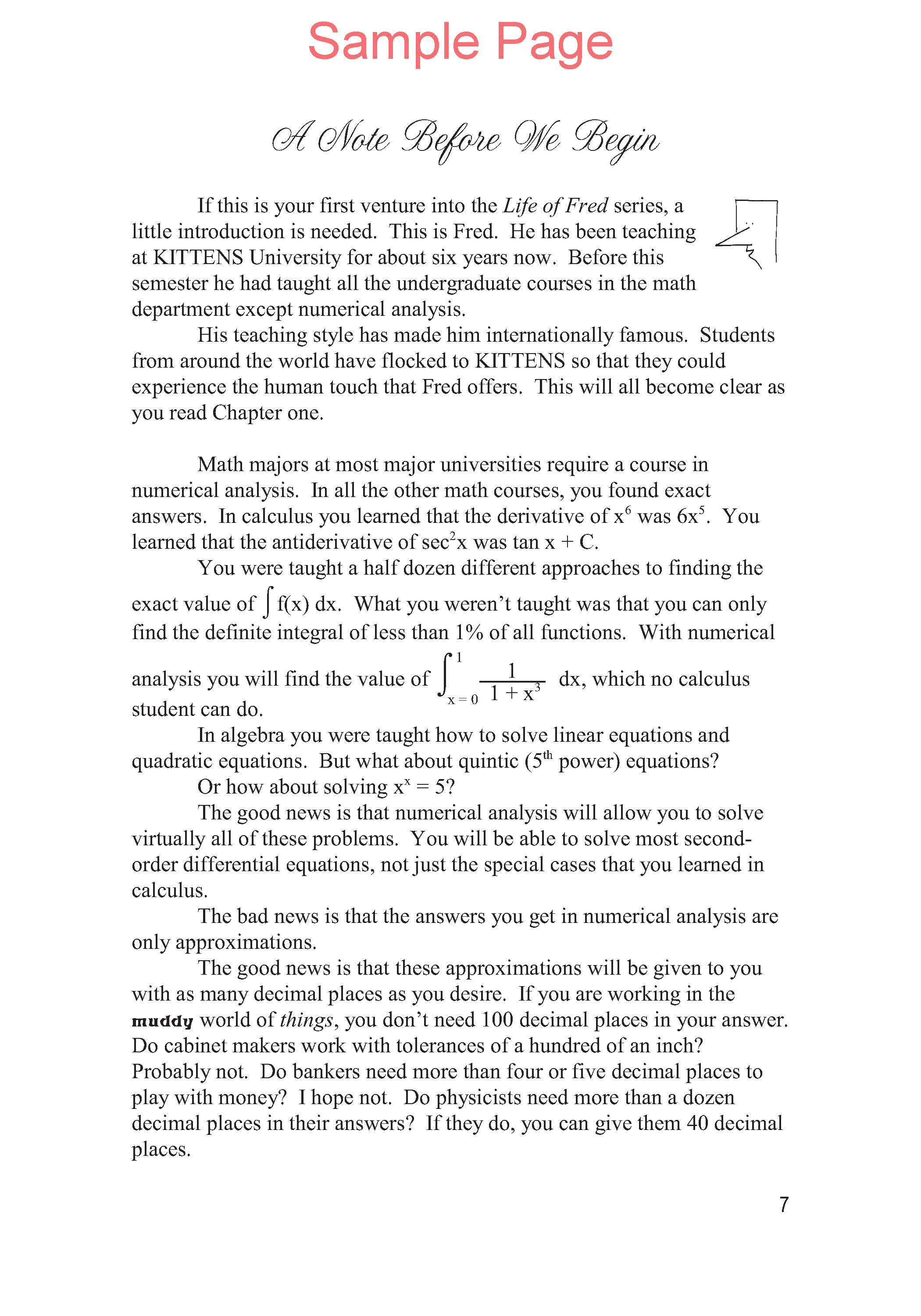 Life of Fred: Numerical Analysis