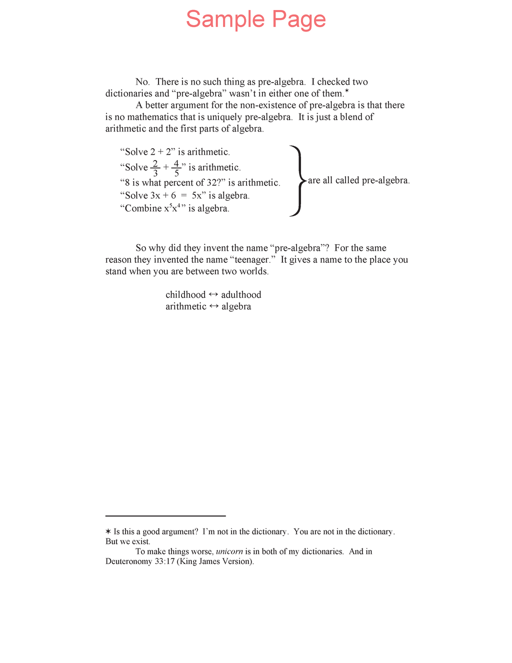 Life of Fred: Pre-Algebra 1 with Biology