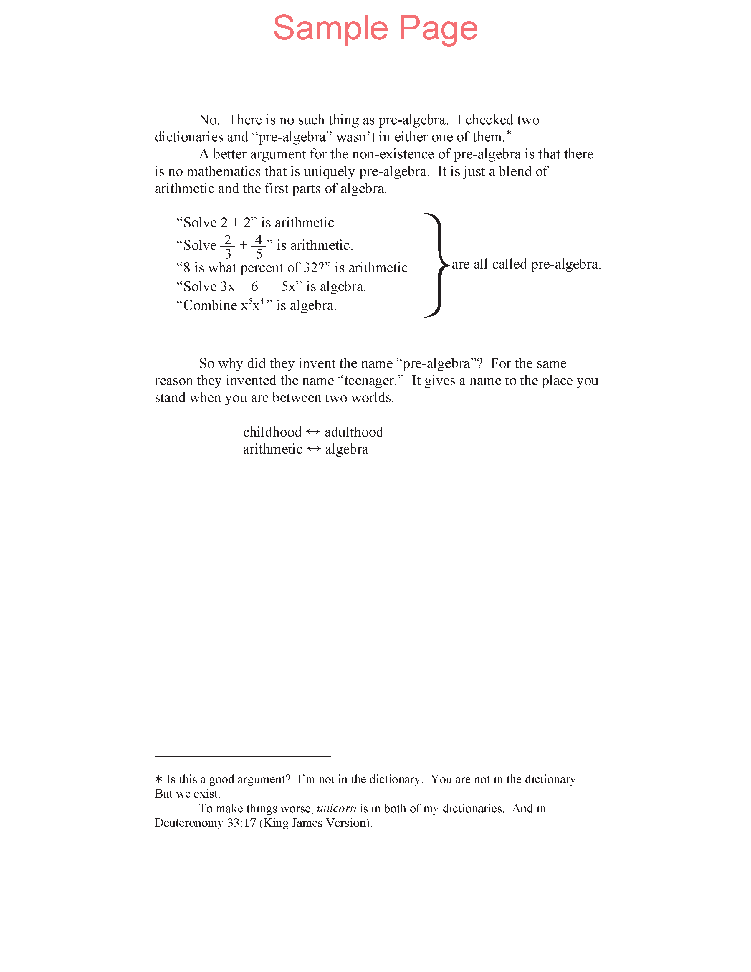 Life of Fred: Pre-Algebra 1 with Biology