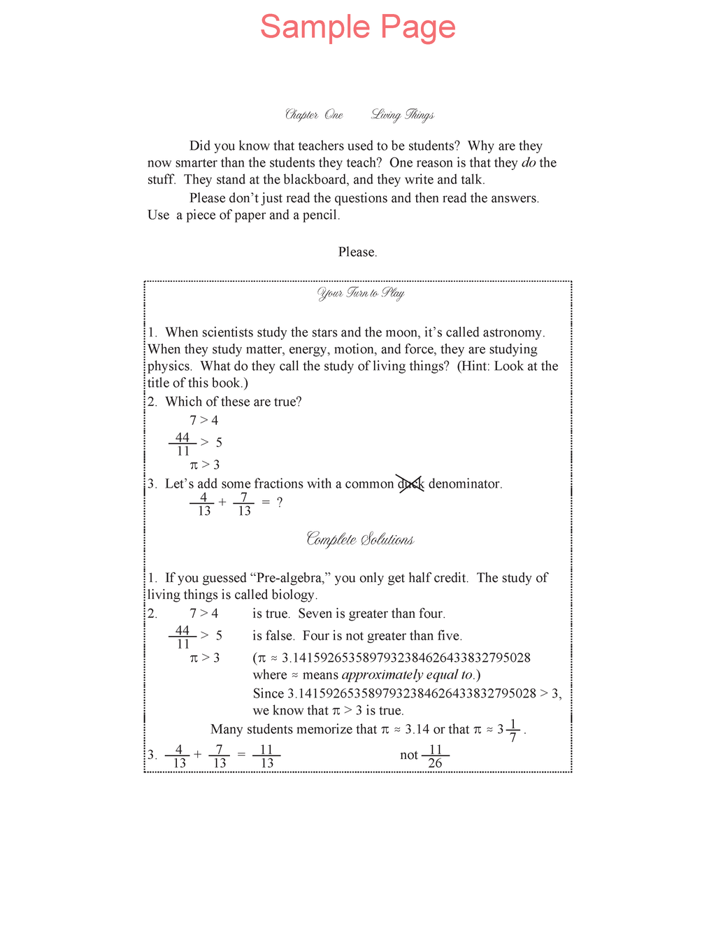 Life of Fred: Pre-Algebra 1 with Biology