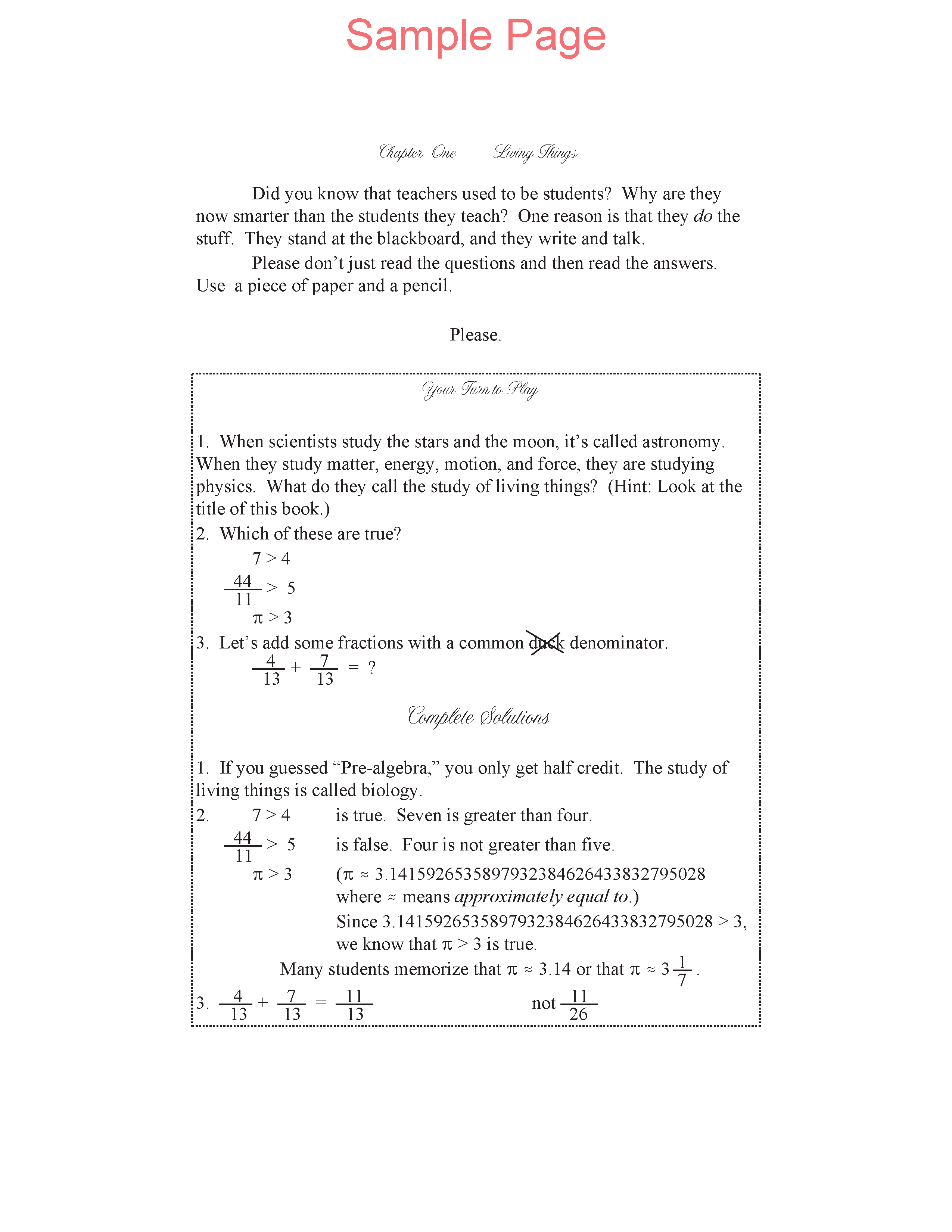 Life of Fred: Pre-Algebra 1 with Biology