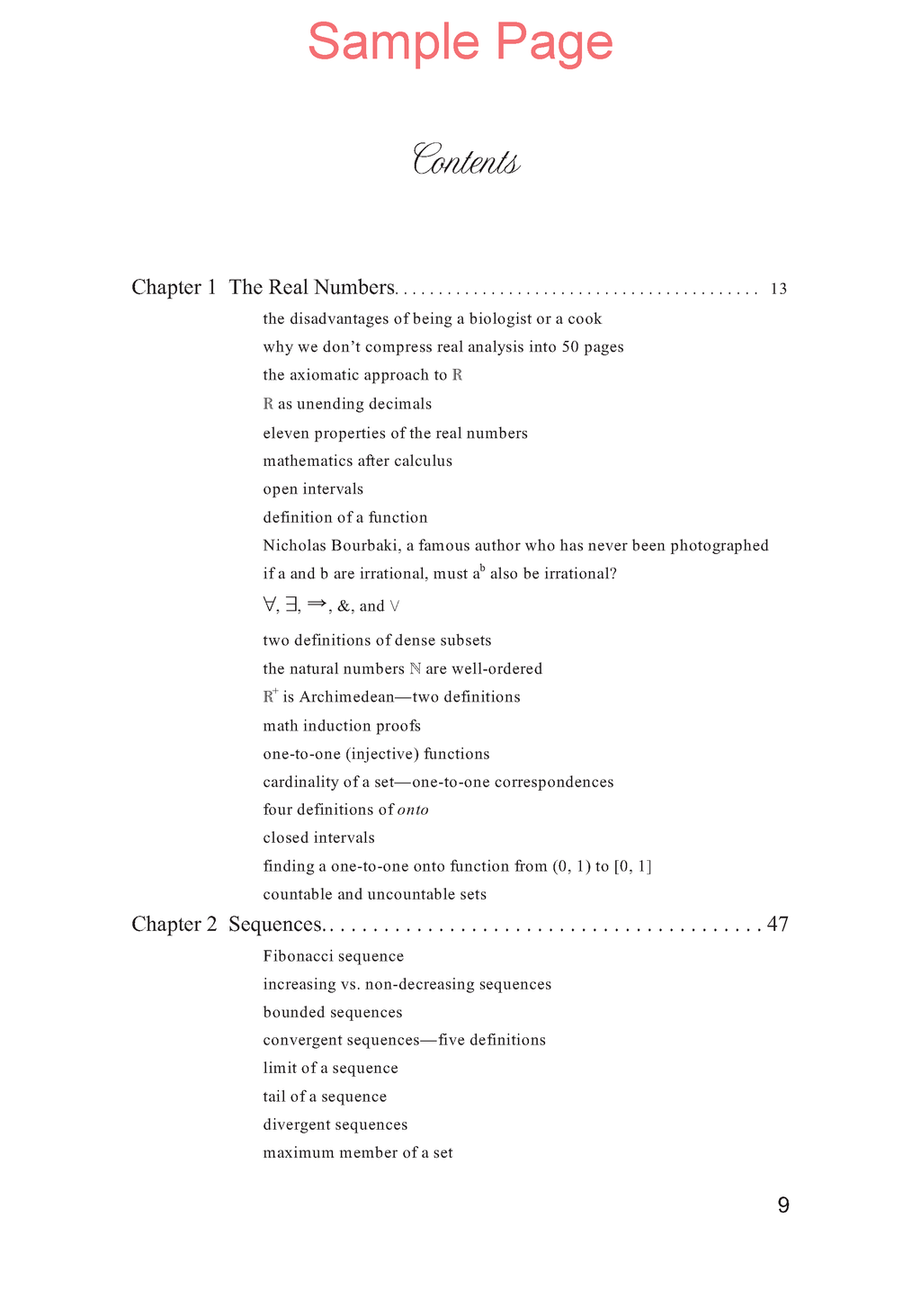 Life of Fred: Real Analysis
