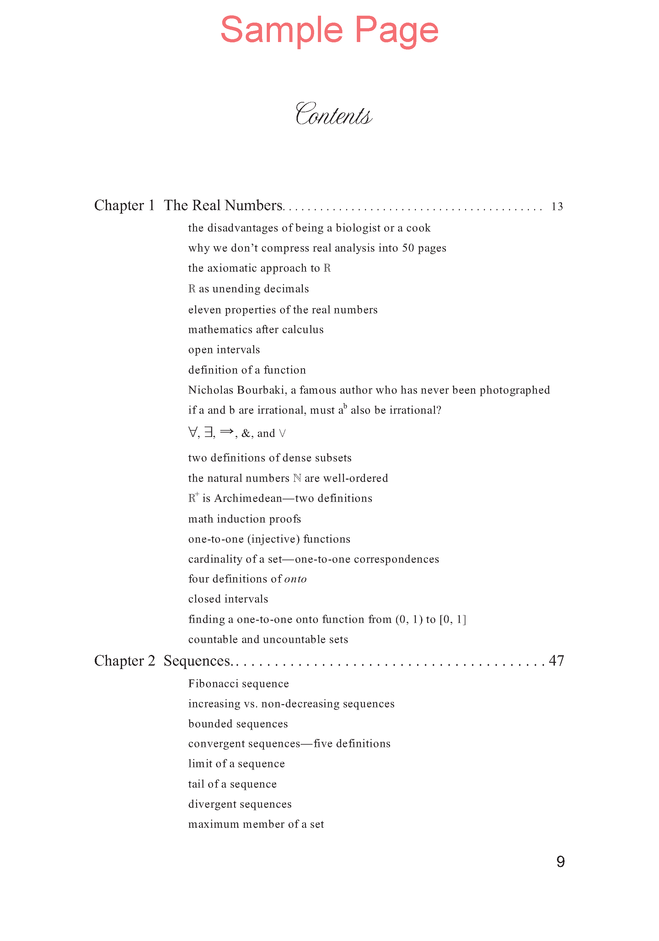 Life of Fred: Real Analysis
