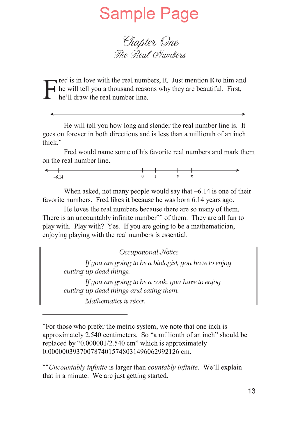 Life of Fred: Real Analysis