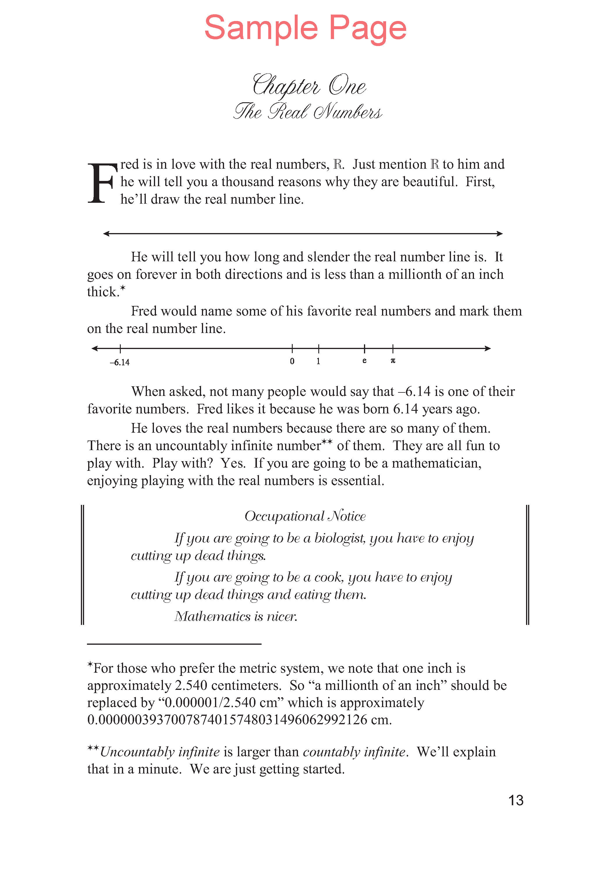 Life of Fred: Real Analysis