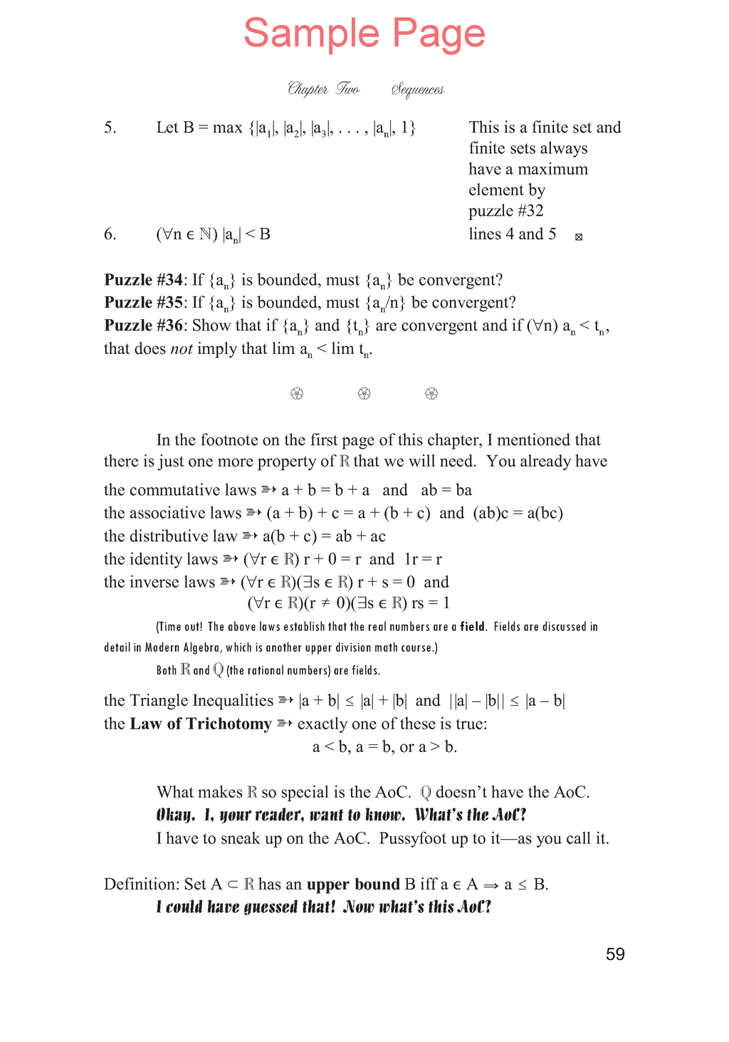 Life of Fred: Real Analysis