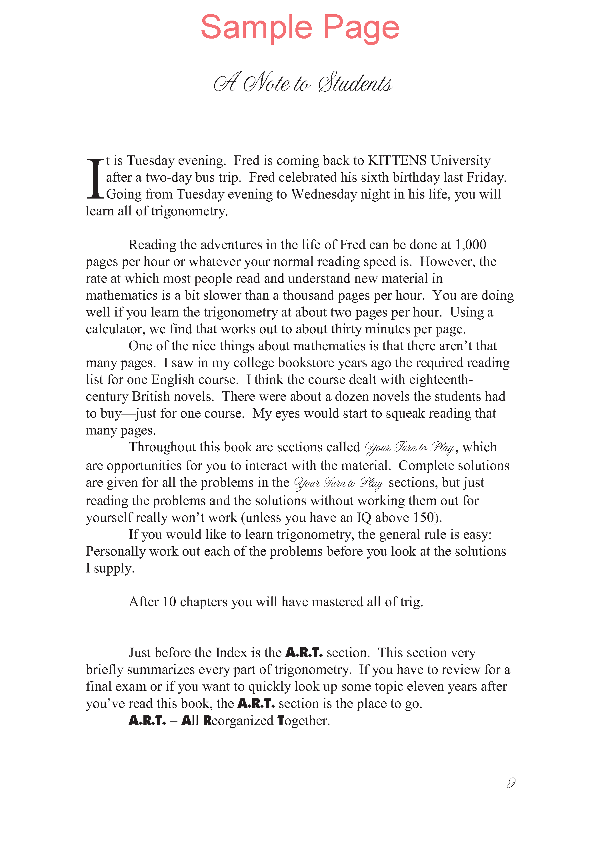 Life of Fred: Trigonometry Expanded Edition