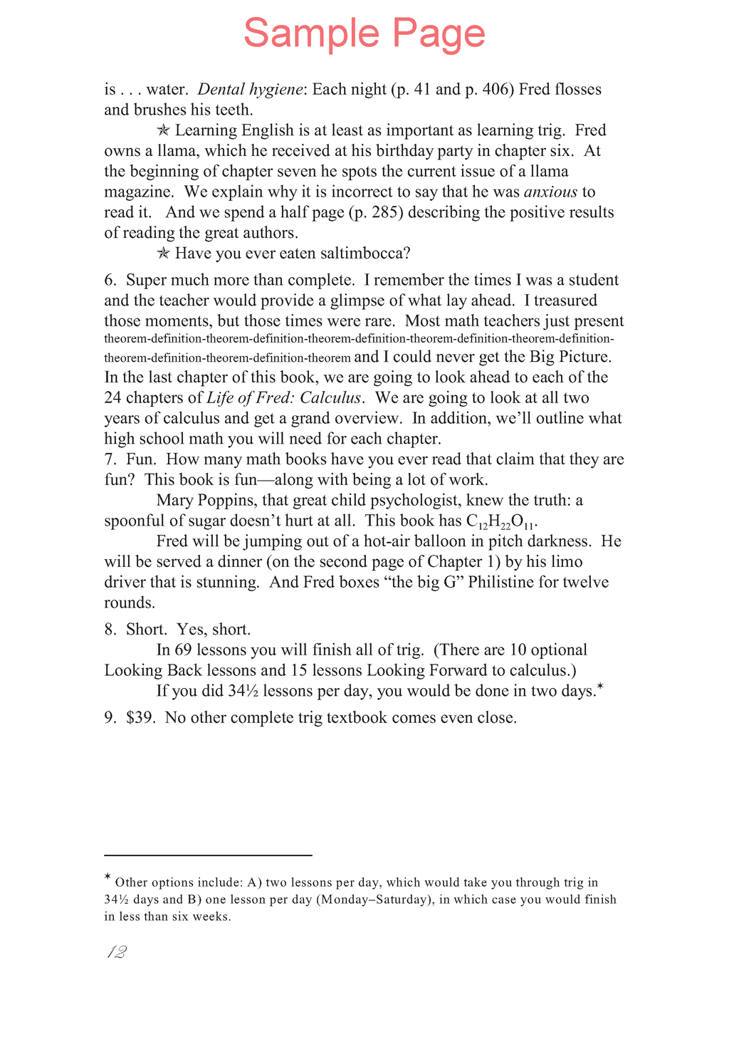 Life of Fred: Trigonometry Expanded Edition