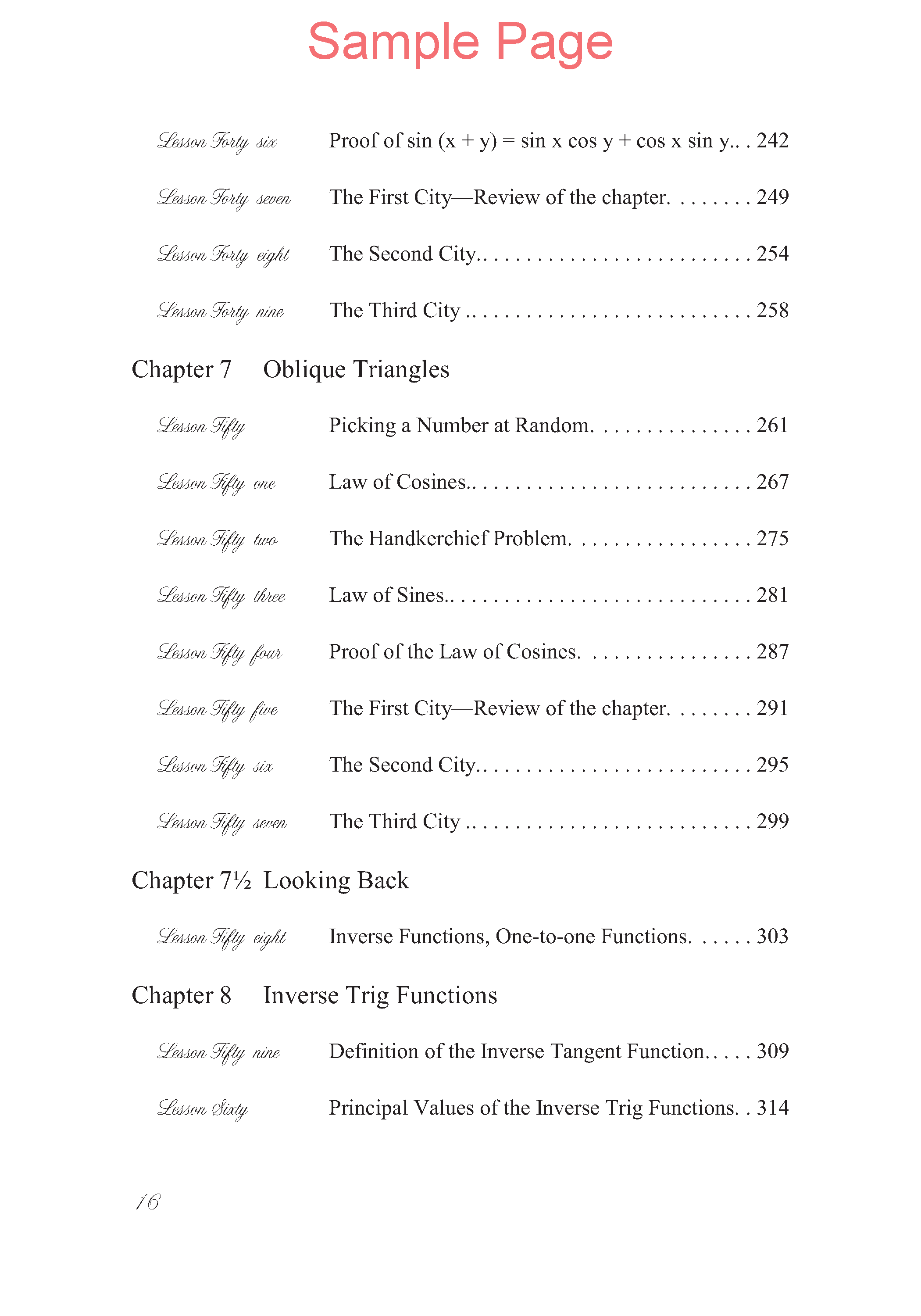 Life of Fred: Trigonometry Expanded Edition